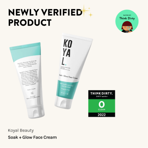 Soak + Glow Face Cream is Think Dirty verified!