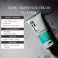 Soak + Glow Face Cream with Hyaluronic Acid and Squalene for Sensitive Skin and Dry Skin